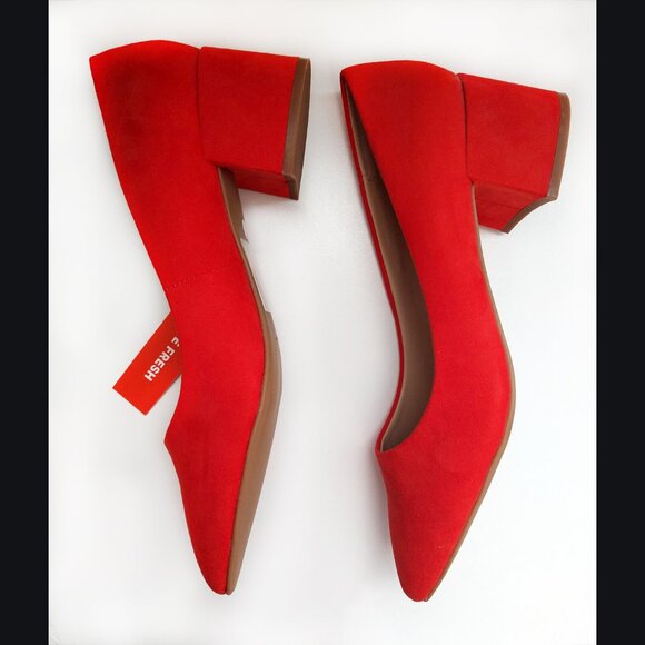 Vibrant Orange Block Heel Shoes, Joe Fresh, Women's 9, NWT - Picture 3 of 7